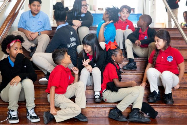 Students interacting